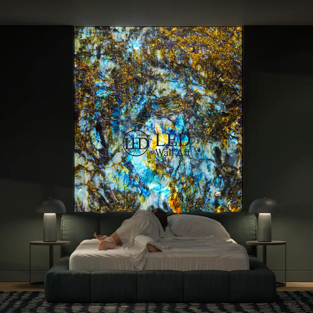 "Lemurian Blue" - LED Backlit Glass Splashback - Bespoke