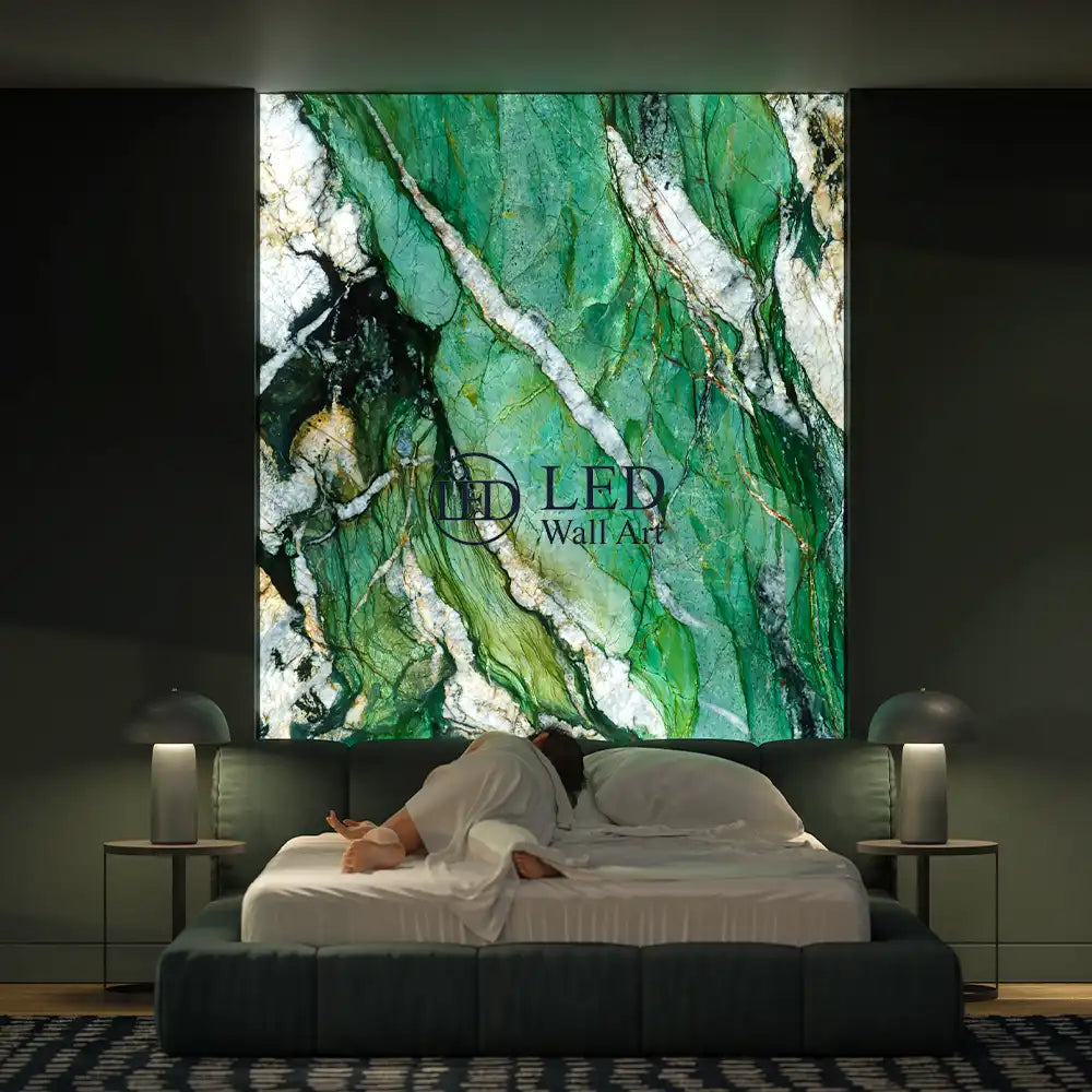 "Patagonia Green" - LED Backlit Glass Splashback - Bespoke