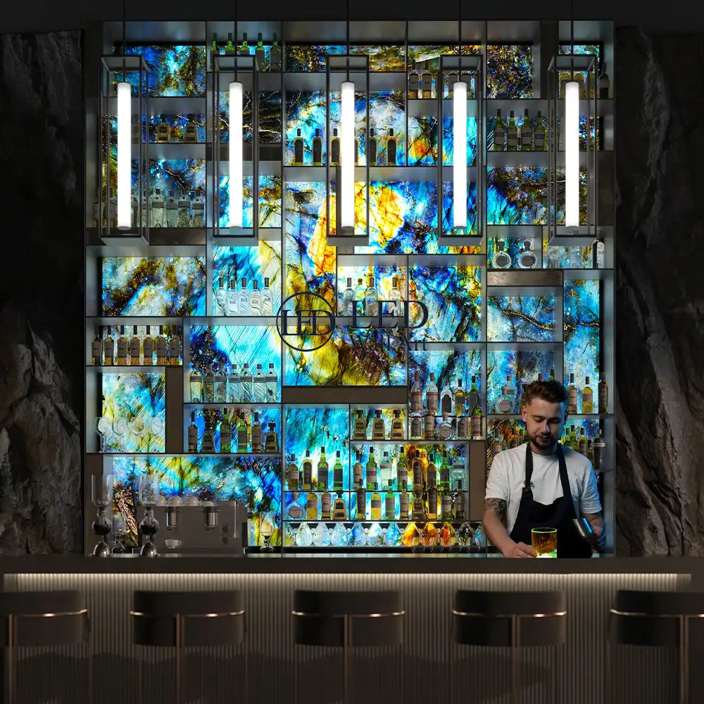 "Lemurian Blue" - LED Backlit Glass Splashback - Bespoke