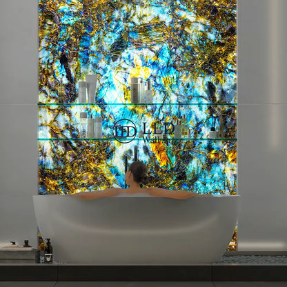 "Lemurian Blue" - LED Backlit Glass Splashback - Bespoke
