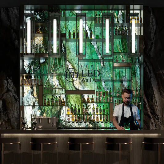 "Patagonia Green" - LED Backlit Glass Splashback - Bespoke