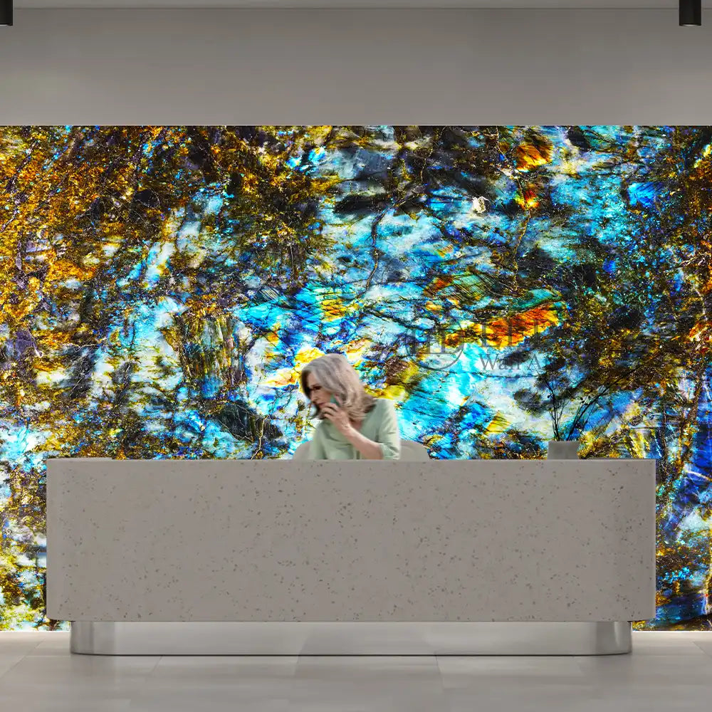 "Lemurian Blue" - LED Backlit Glass Splashback - Bespoke