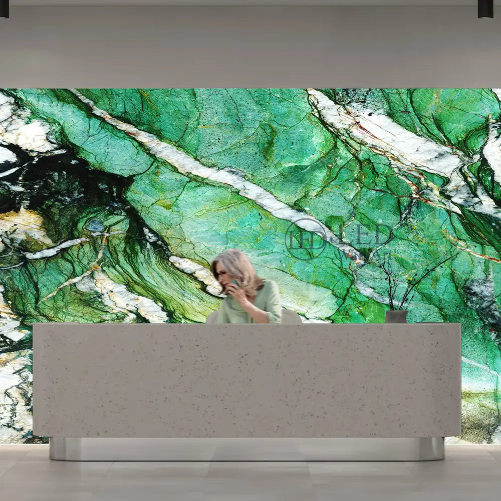 "Patagonia Green" - LED Backlit Glass Splashback - Bespoke