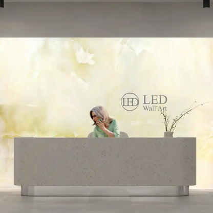 "White Onyx" - LED Backlit Glass Splashback - Bespoke